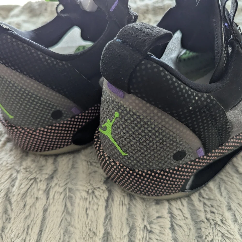 Jordan Black and Purple Athletic Shoes